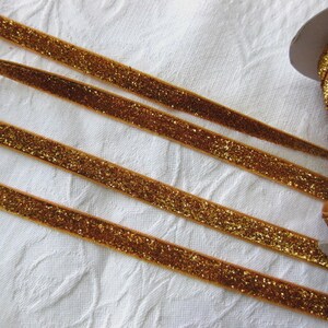5m Lurex ribbon, glitter ribbon, decorative ribbon, color selectable, 10mm wide, DIY (1.10 Euro per meter) (2) Gold Dunkel