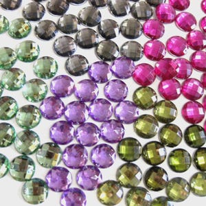 40 round acrylic rhinestone glitter stones, DIY, color selectable, for sewing on, 18 mm, St6E
