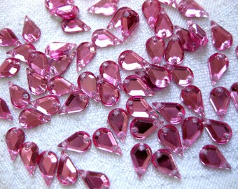 200 Pietre Glitterate Acriliche A Goccia - 6x4 Mm - Colori Assortiti - Fai Da Te E Craft