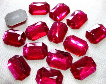 30 Acryl-Strass-Glitzersteine, pink, zum Aufnähen,26x18mm, St4