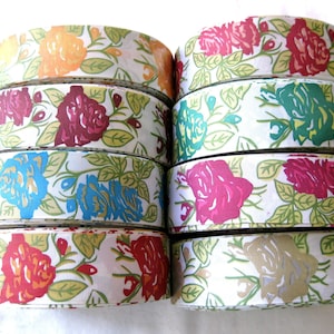 2 m trim decorative ribbon woven ribbon roses floral color selectable 1.40 Euro per meter 40 mm wide B240E