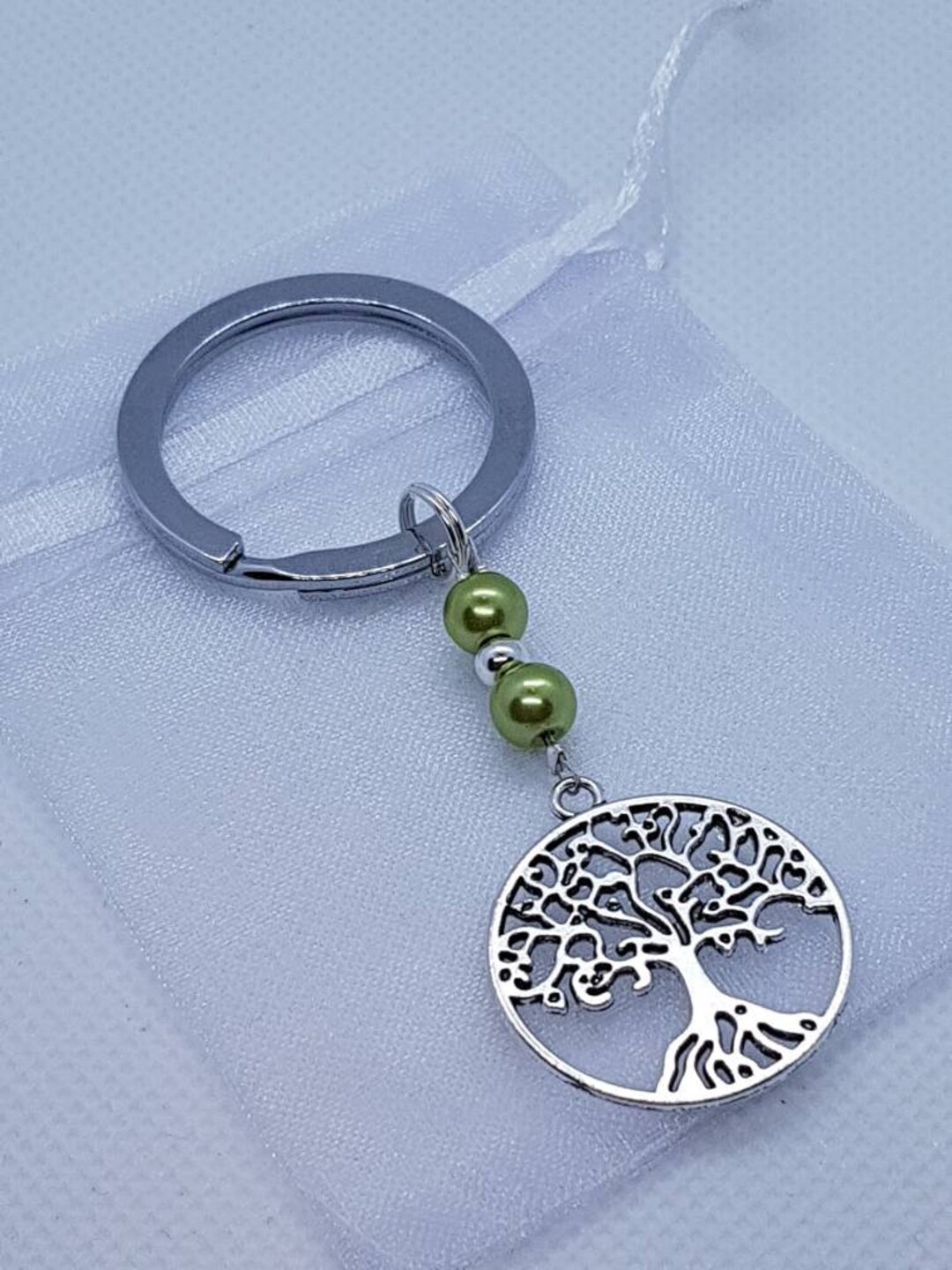 Tree Keyring Handmade Tree of Life Keyring: Tibetan Silver Family Tree - Etsy UK