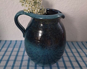 Kleiner glasierter Tonkrug, 650 ml, Wasserkrug, Saftkrug, Vase, Ton, Keramik, Steingut, Landhausküche