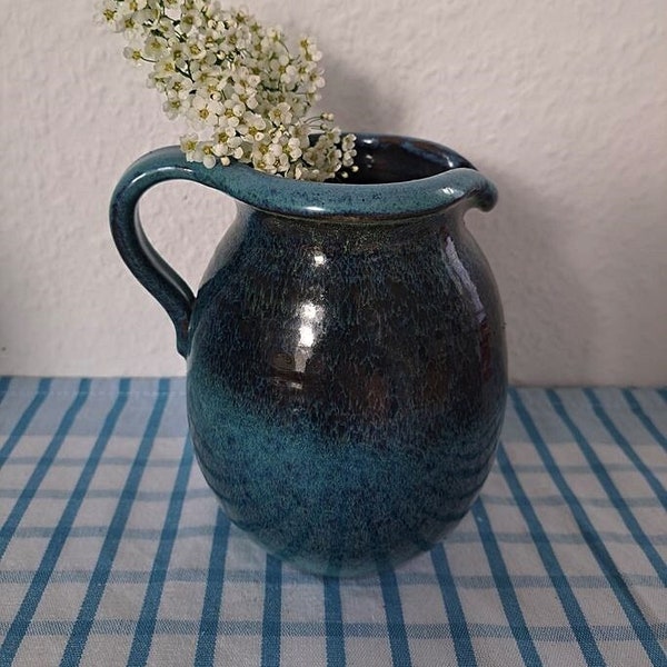 Kleiner glasierter Tonkrug, 650 ml, Wasserkrug, Saftkrug, Vase, Ton, Keramik, Steingut, Landhausküche