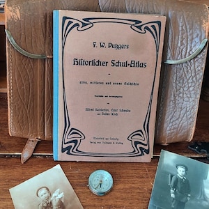 Antiker historischer Schul-Atlas, Putzger, 1920, 42. Auflage, Schulbuch, Geschichte, Politik, Weltgeschichte, Jugendstil, Brocante, Vintage