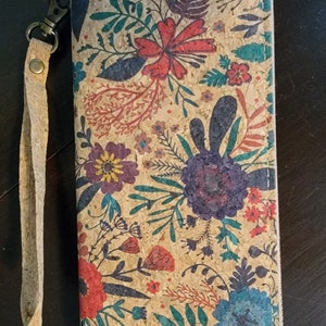 Natürliche KORK Geldbörse mit Blumenmuster