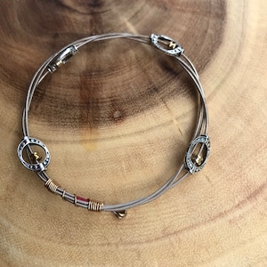 Recycled Guitar String Bracelet BANGLE (Multiple styles/colors)