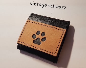 Changing bag made of faux leather/Snappap for dog tags; address slip SnapPap light brown motif: paw 3 sizes and 12 faux leather colors choice!