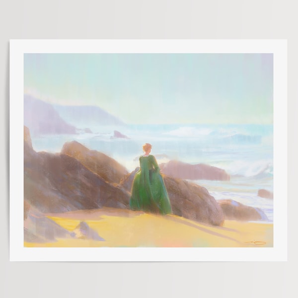 Portrait einer Dame in Feuer - Kunstdruck