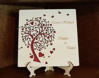 Gästebuch Hochzeit/ Hochzeitsgästebuch Holz