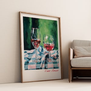 Vino Rosso ワインプリント、トレンディなキッチンウォールアート イタリアンポスター、ヴィンテージワインポスター、バーカートの装飾、油絵 印刷可能なアート アルコール