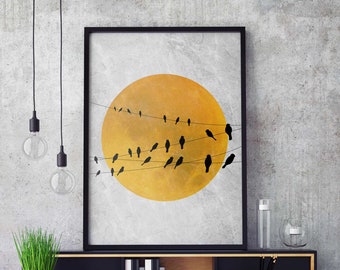 Yellow Abstract Art Etsy