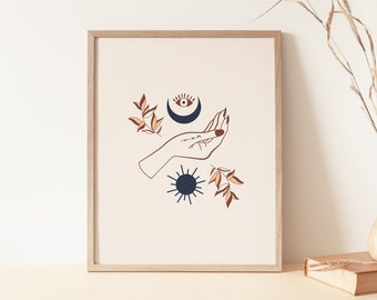 Modern Witch Esoteric Wall Art in a Choice of 5 Sizes Mother Nature's All Seeing Eye Fine Art Print