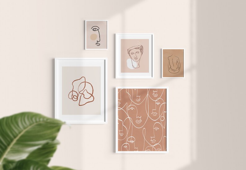 Line Art Gallery Wall SetModern Line DrawingMinimalist Etsy