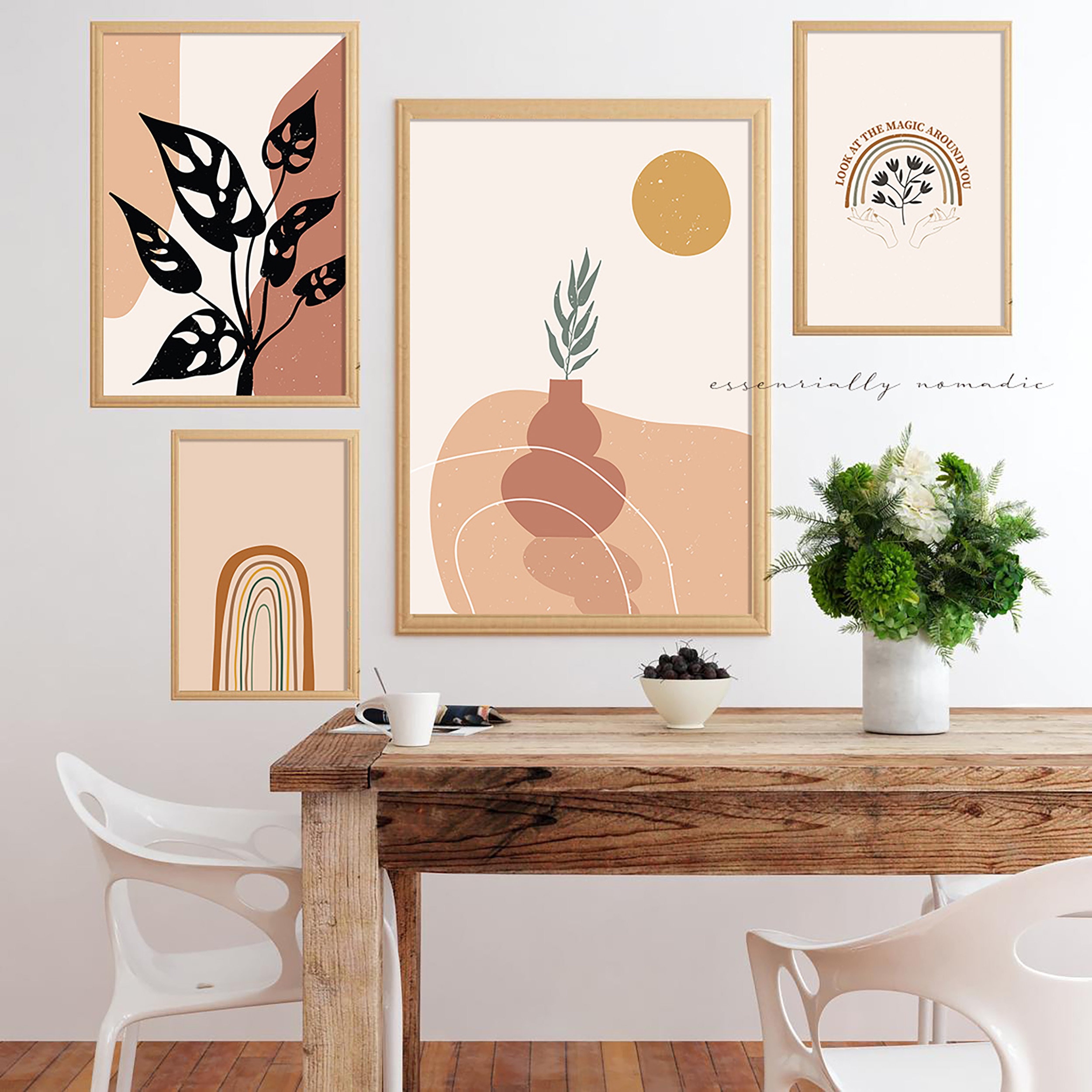 Gallery Wall Set of 4 Prints Minimalist Abstract Printable Art Etsy