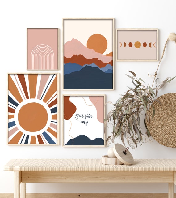 Modern Gallery Wall Set of 5 Art Printsboho Home Etsy Canada