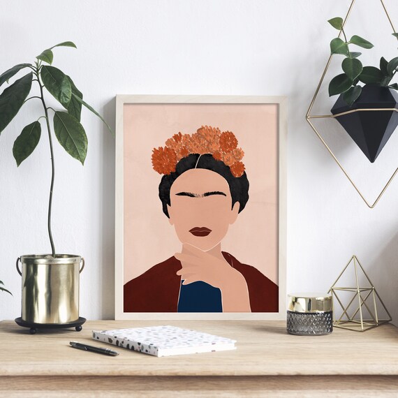 Frida Khalo portrait digital download printable art artwork to frame high resolution digital art prints 8x10 and 11x14
