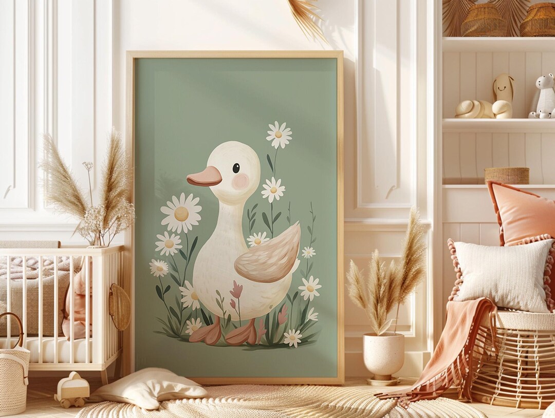 Silly Goose Art Print for Nursery Decor, Playroom Wall Art, Farm Animal ...