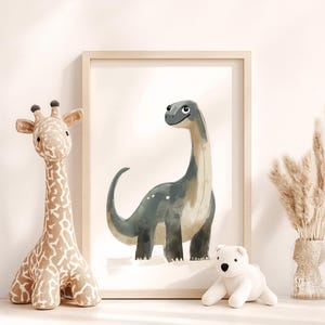 Cute Green Dinosaur Wall Art, Minimalist Boys Room Decor, Animal Print, Playroom Dino Nursery wall Decor, Toddler Room Art Digital Download