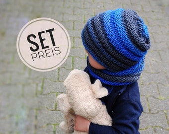 Scarf and hat / knitted hat / children's loop / beanie and loop set / hat scarf set children / hand-knitted hat / knitted loop