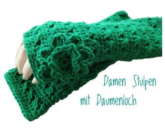 Handschuhe ohne Finger | Handstulpen mit Daumenloch | Handgelenkwärmer | Handgelenk Stulpen | Armstulpen für Damen | fingerless gloves