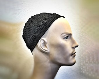 Short hat made of cotton / crochet hat for men / summer hat for men / crochet hat / hat for bald men / short men's hat