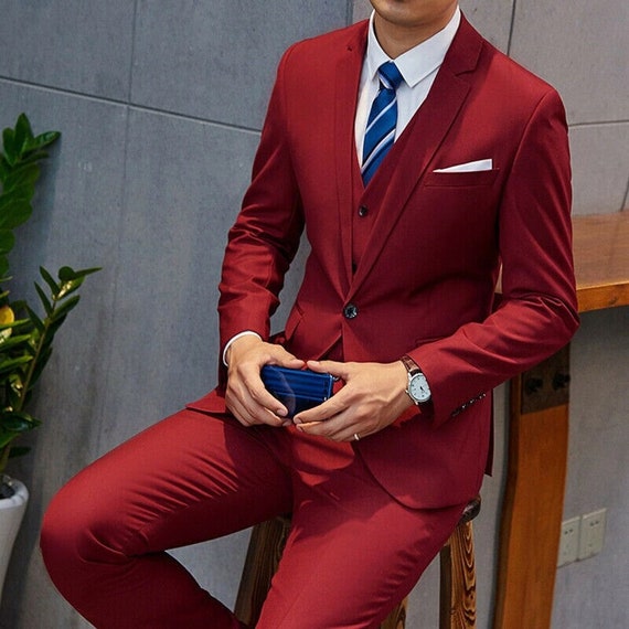 Men Suit Wedding Suit Piece Suit Groom Wear One Button Slim - Etsy