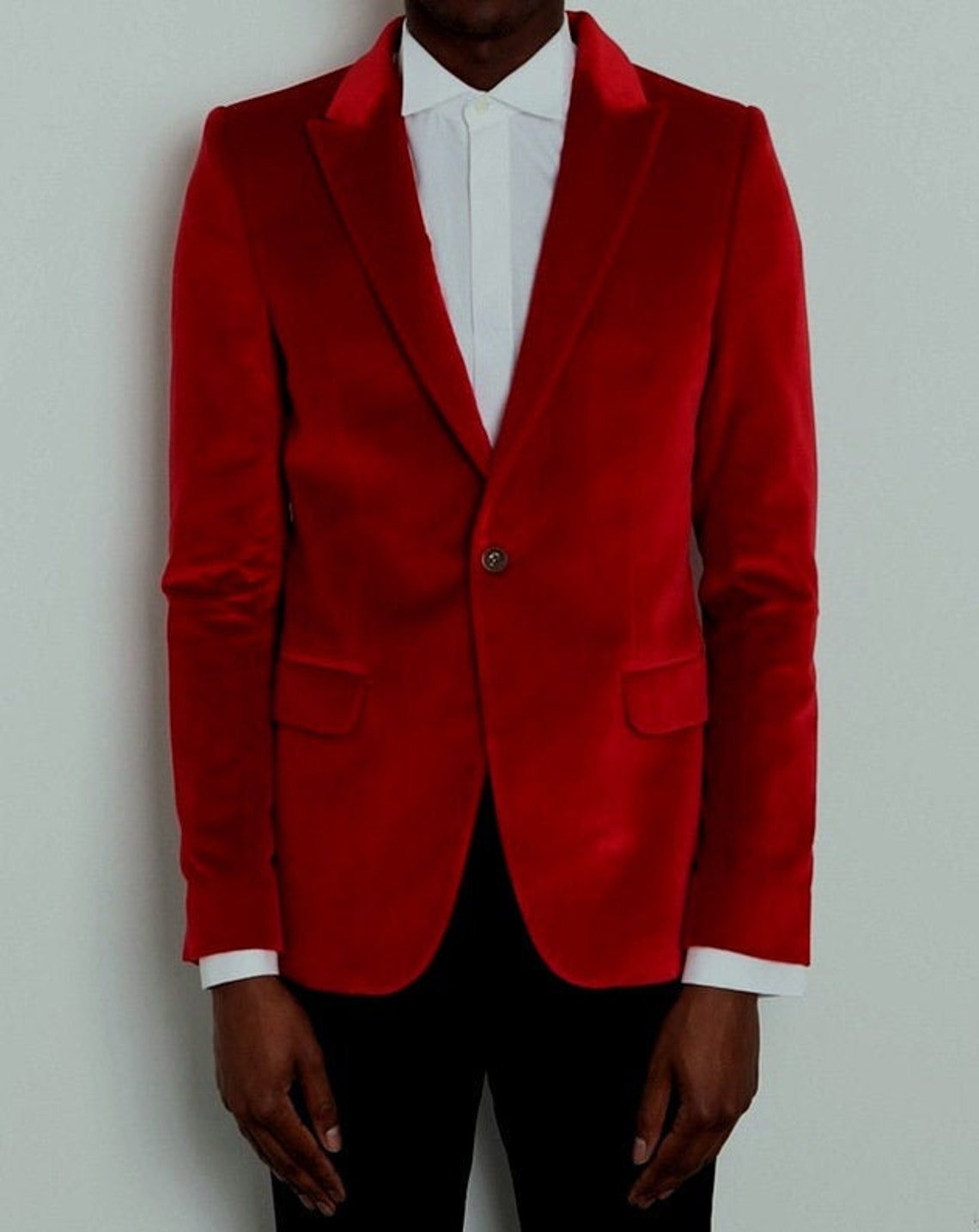 Red Casual Blazer Mens Sport Jacket Tailored Wedding Evening Etsy