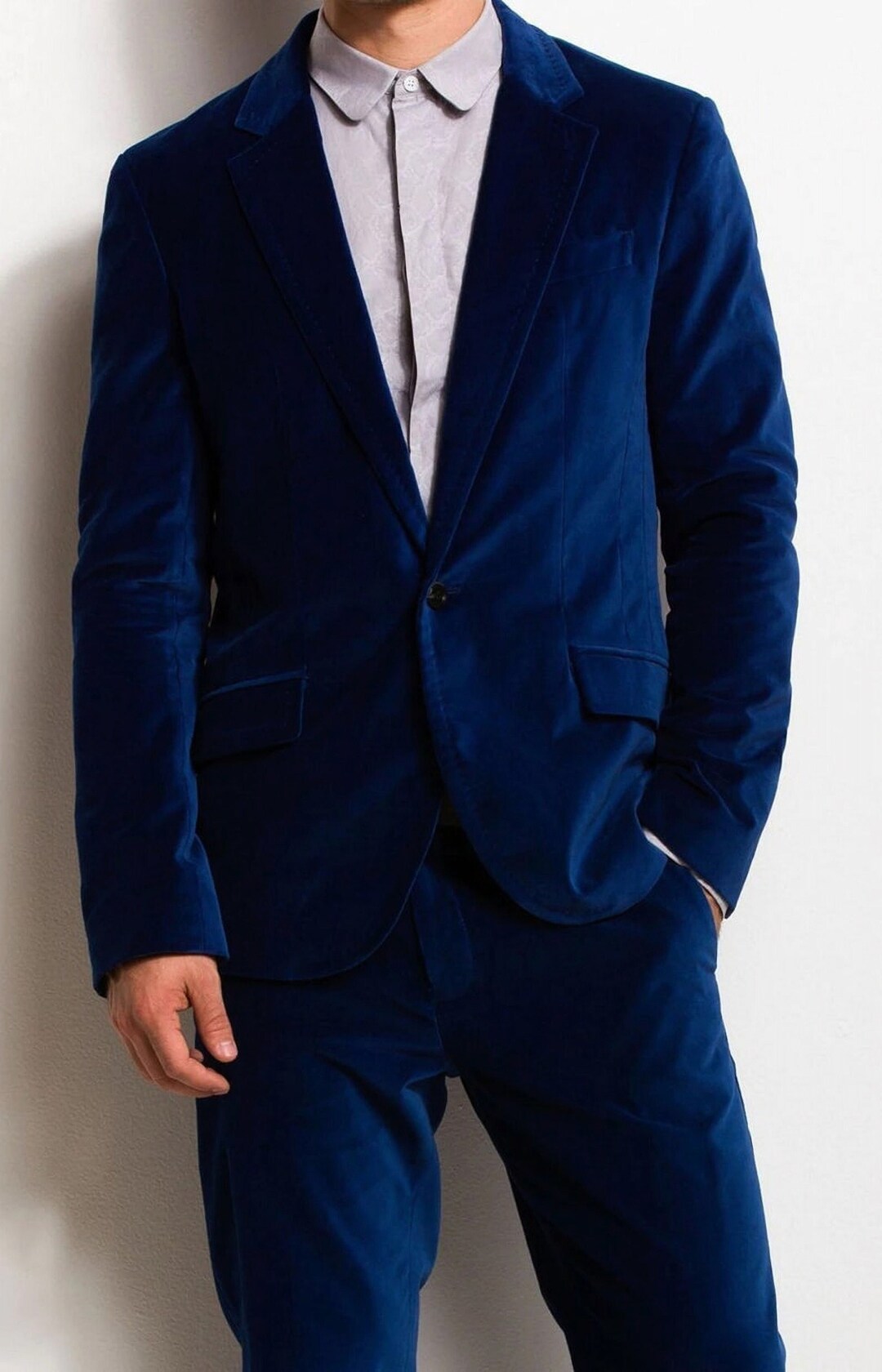 Men Blue Velvet Suit Bespoke Elegant Wedding Evening Dinner Etsy