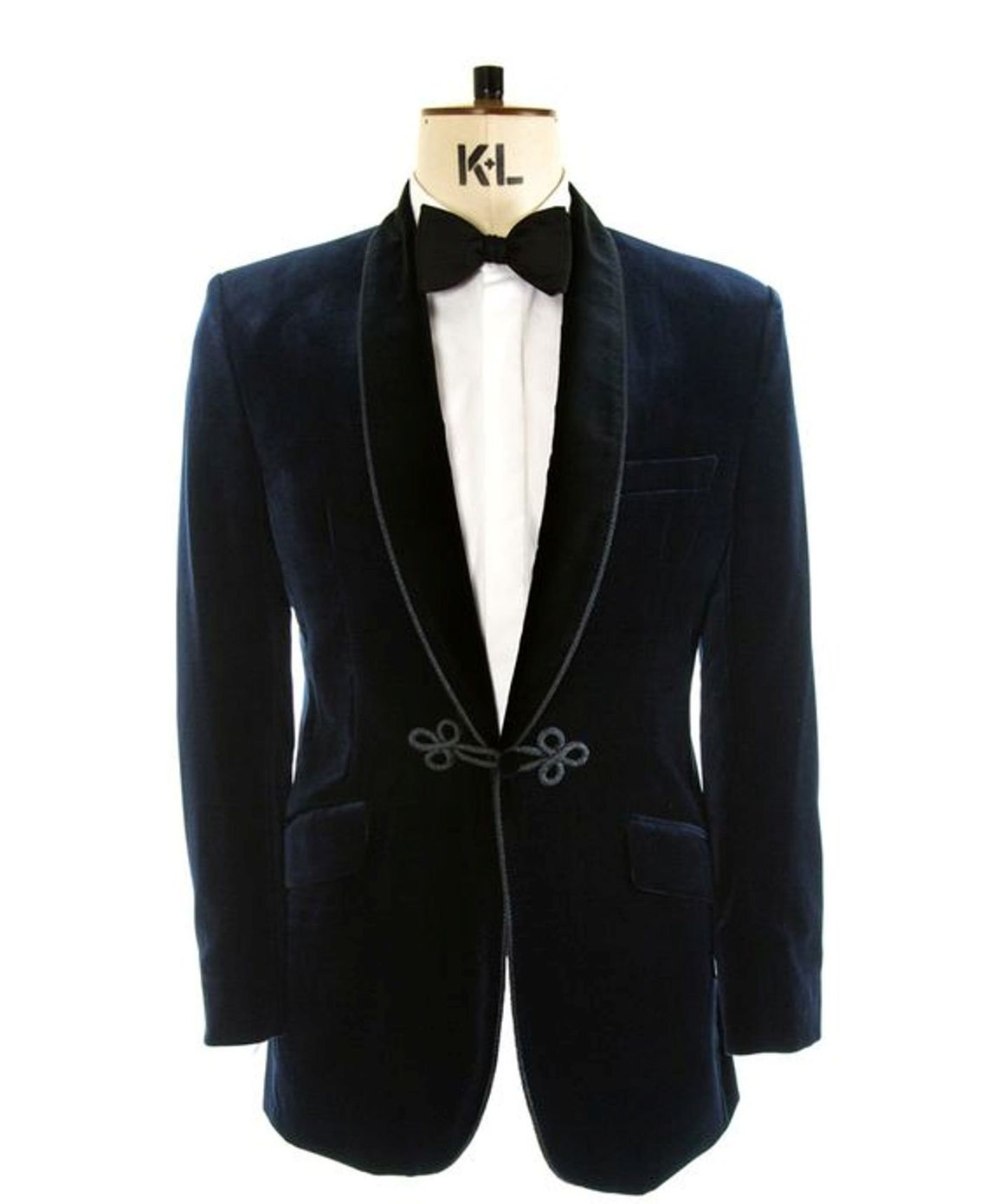 New Vintage Tuxedos, Tailcoats, Morning Suits, Dinner Jackets Mens Velvet Blazer Handmade Blue Smoking Jacket Christmas Evening Party Wear Wedding Dinner Tuxedo Coat Gift  AT vintagedancer.com