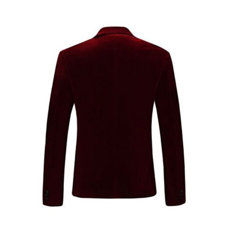 Burgundy Velvet Blazer Mens Easter Evening Party Wear Dinner Jacket Smoking Coat