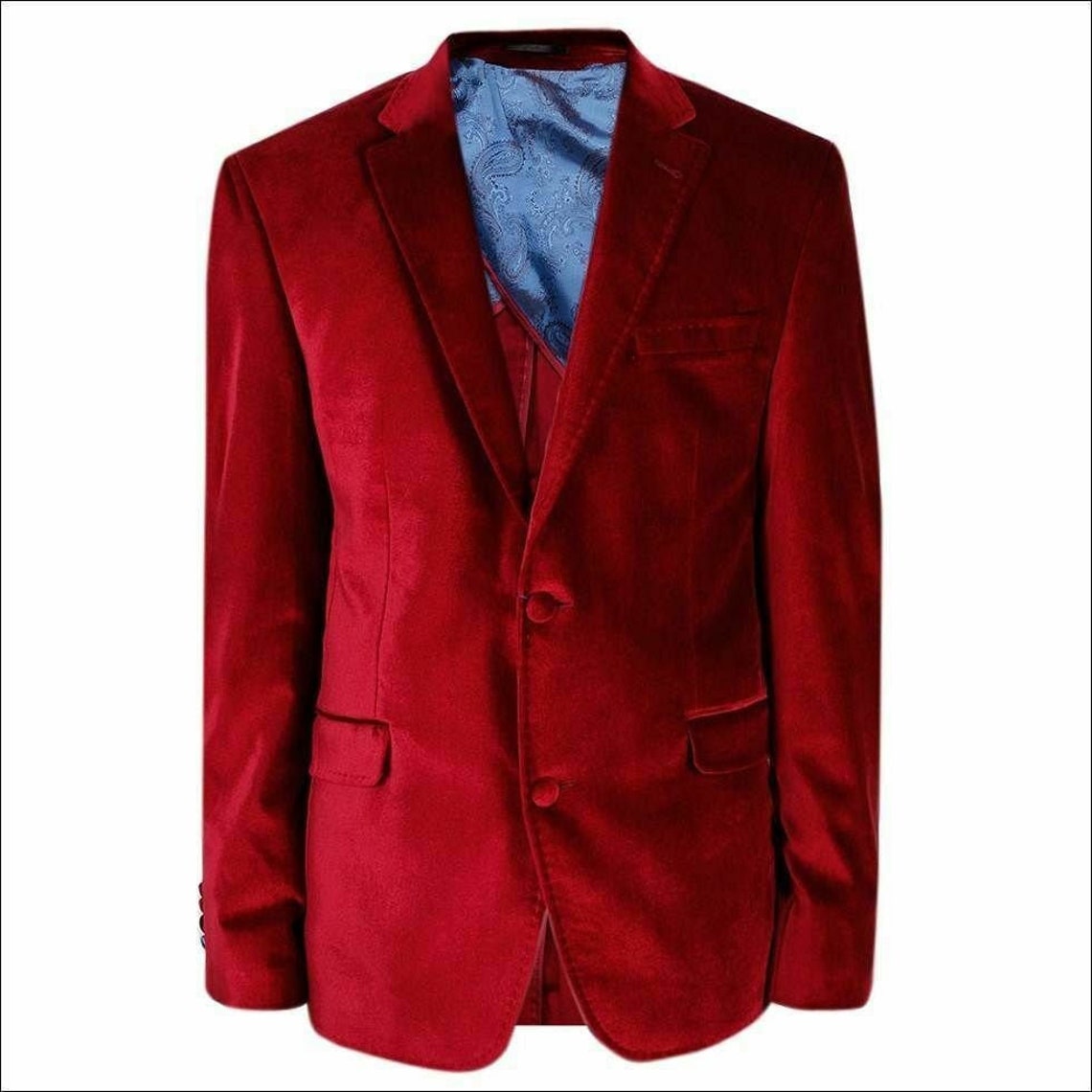 Mens Red Velvet Coat Bespoke Fashion Wedding Tuxedo Jacket Etsy