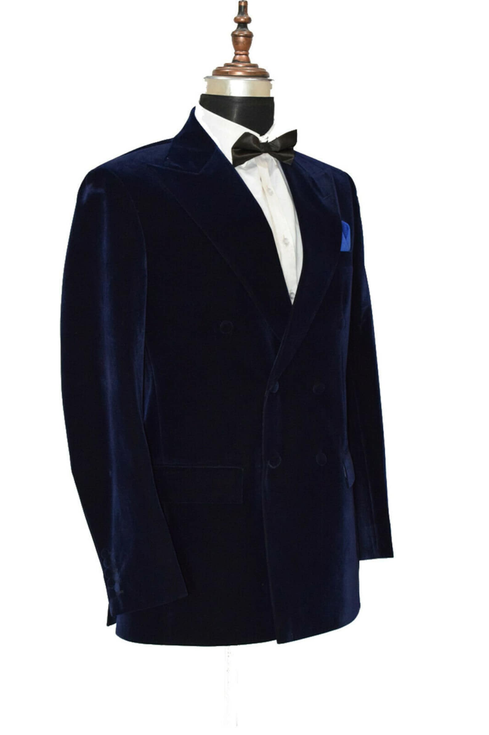 Mens Blue Velvet Tuxedo Jacket Tailored Grooms Wedding Dinner | Etsy