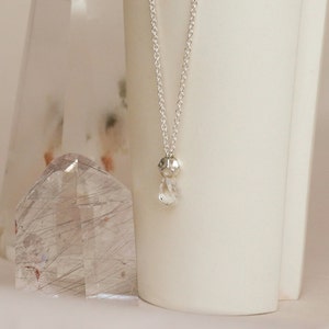 DODECAHEDRON with ROCK CRYSTAL necklace, silver