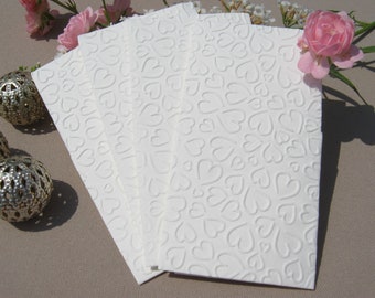 50 tears of joy handkerchiefs embossed HEARTS wedding favors