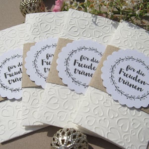 20 tears of joy handkerchiefs GUEST GIFT Vintage WEDDING Hearts HEARTS banderole