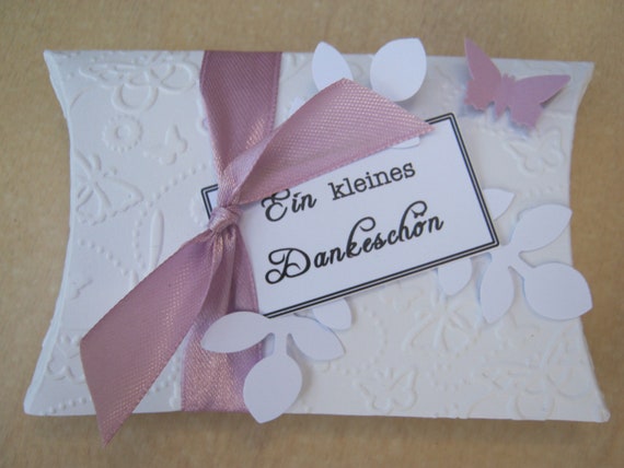 10 Pillow Box Faltschactel Kissenschachtel Gastgeschenk Hochzeit Taufe Kommunion