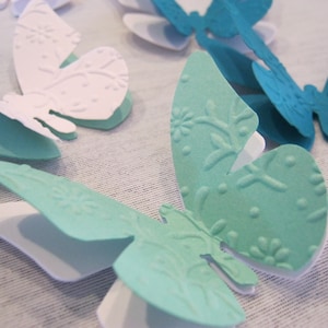 20er Set 3D-Schmetterlinge geprägt WANDTATTOO WANDDEKO - weiß mint türkis - FARBWAHL