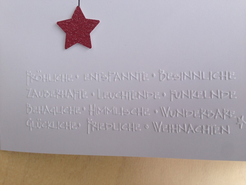 15er Set 3D-Weihnachtskarten Sternenkette Prägung Fröhliche entspannte Weihnachten .... Bild 6