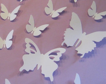Lot de 24 papillons 3D décoration murale tatouage mural COULEUR AU CHOIX