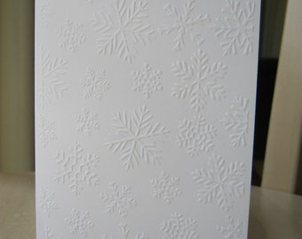 10 cartoline di Natale bianche in rilievo con busta AVVENTO NATALE semplicemente eleganti - fiocchi di neve