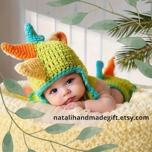 Dinosaur Outfit Photo prop Costume Infants Crochet knitted Newborn Dinosaur Outfit baby dinosaur outfit