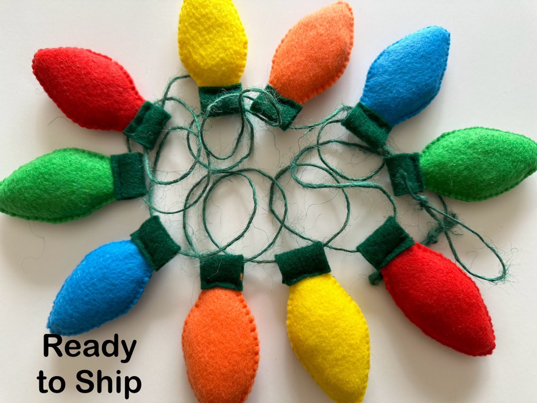 Felt Christmas Fairy Lights String Decoration Festive Garland Coloured ...