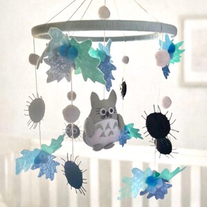 Baby mobile Anime decor gift hanging boy girl crib Studio ghibli nursery Felt mobile totoro Mobile nursery mobile Baby gift mobile image 3