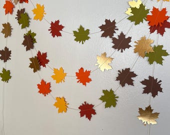 Autumn Fall Leave Fall Garland Thanksgiving garland Fall Leaf Garland fall decorating Boho fall decor Autumn decor, 10ft long