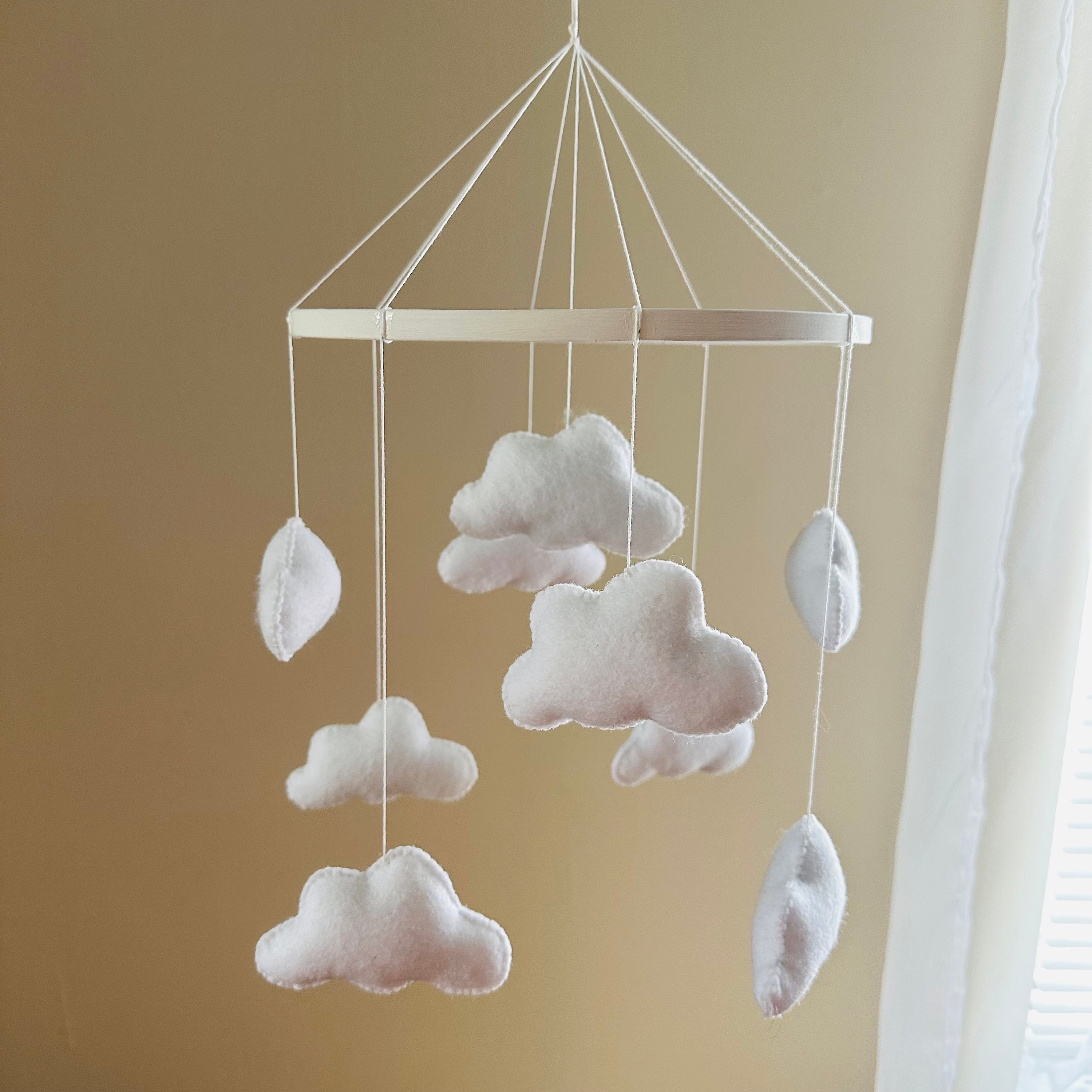 Cloud Baby Nursery Mobile Neutral Baby Cloud Mobile Cloud Crib Etsy