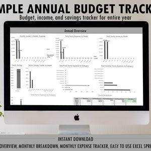 Zero Based Budget l Annual Budget Excel Spreadsheet l Digital Download l Monthly Expense Tracker l Savings Tracker l Income Tracker
