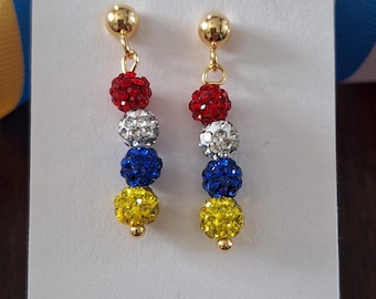 Fastnachtsohrringe Glitzerkugel Mini gold Z6