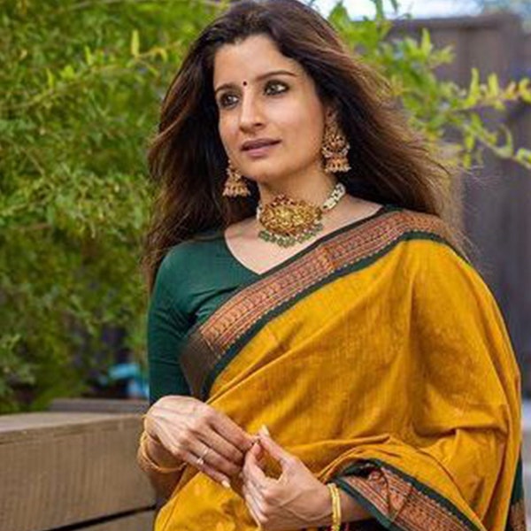 Mustard Color Border Golden Zari Work Soft Semi Silk Saree Indian Saree For Women Best Gift For Her.