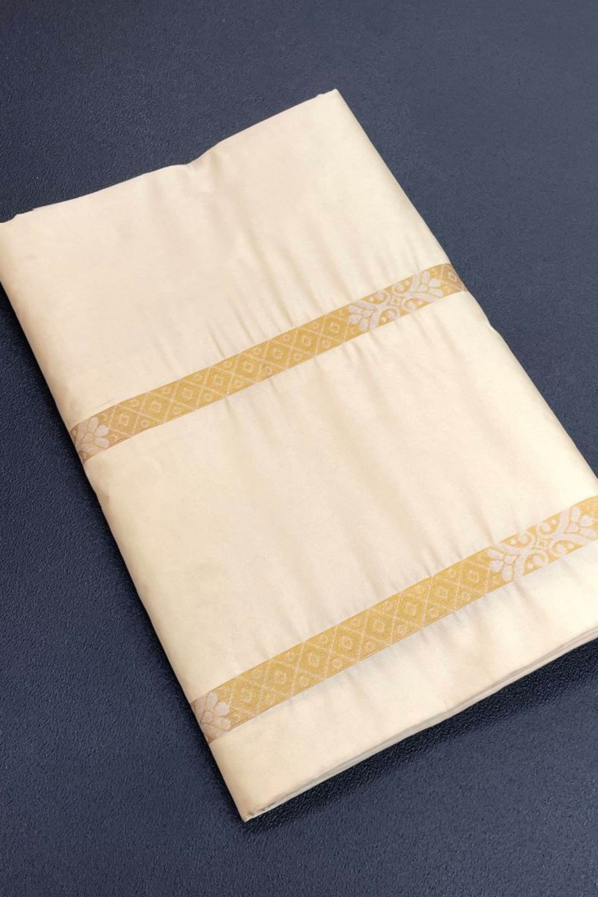 Off White Color Saree With Blouse Piece, Cotton Silk Saree for Women ...
